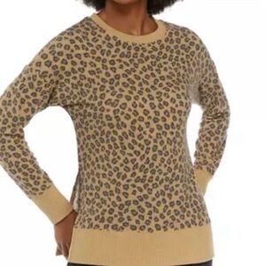 Planet Gold Plus • Leopard Long Sleeve Brushed Material Top Size 3X